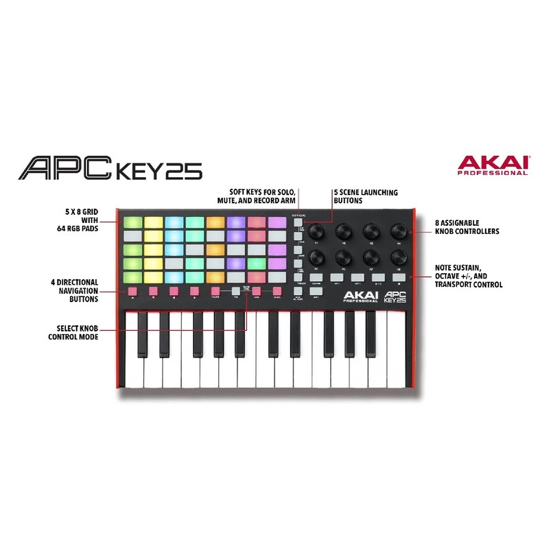 MIDI Клавиатура AKAI APC Key 25 II MIDI
