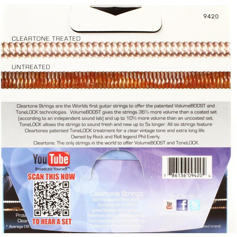 Струни для електрогітари Cleartone 9420 Coated Light Heavy Bottom 10/52