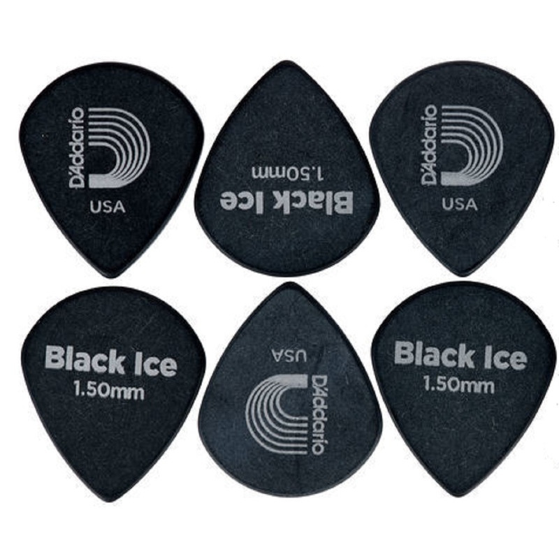 Медиаторы D'Addario 3DBK7 Planet Waves Duralin Black Ice Player's Pack 1.5 mm (10 шт.)