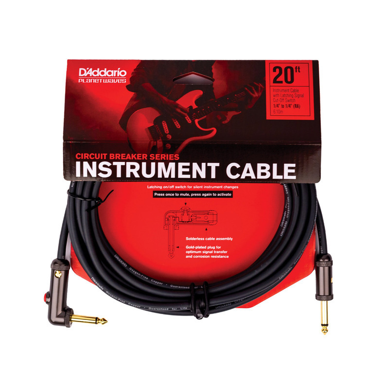 Інструментальний кабель D'Addario PW-AGLRA-20 Circuit Breaker Instrument Cable 6.1m (20ft)