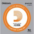 Струна D'Addario BW030 80/20 Bronze .030