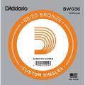 Струна D'Addario BW036 80/20 Bronze .036