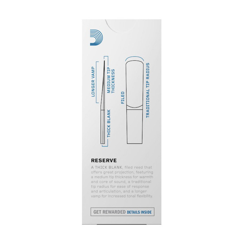 Трости для кларнета бас D'Addario DER0530 Reserve Bass Clarinet Reeds #3.0 - 5-Pack (5 шт.)
