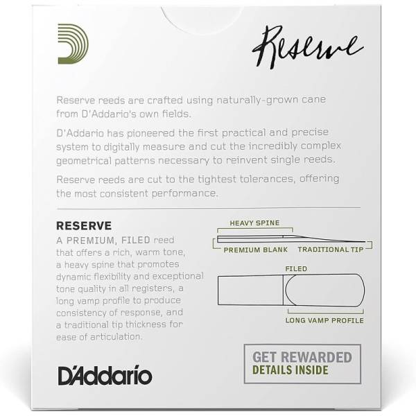 Трости для саксофона альт D'Addario DJR1035 Woodwinds Reserve Alto Saxophone 3.5 (10 шт.)