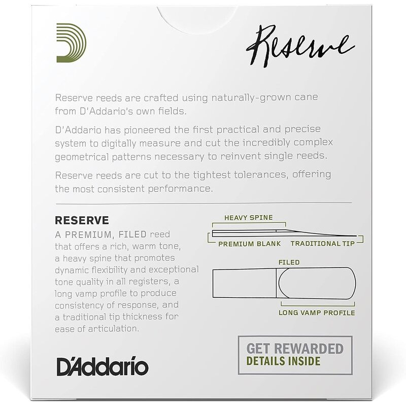 Трости для саксофона альт D'Addario DJR1035 Woodwinds Reserve Alto Saxophone 3.5 (10 шт.)