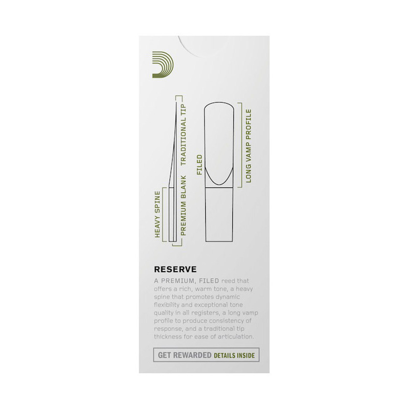 Тростини для саксофона баритон D'Addario DLR0530 Reserve Baritone Saxophone Reeds #3.0 - 5-Pack (5 шт.)