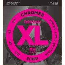 Струны для бас-гитары D'Addario ECB81 Chromes Flatwound Regular Light 45/100