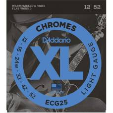Струны для электрогитары D'Addario ECG25 Chromes Flat Wound Light 12/52