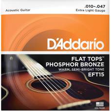 Струны для акустической гитары D'Addario EFT15 Phosphor Bronze Flat Tops Extra Light 10/47