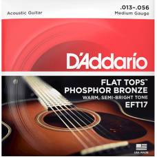 Струны для акустической гитары D'Addario EFT17 Phosphor Bronze Flat Tops Medium 13/56