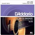 Струны для акустической гитары D'Addario EJ13 80/20 Bronze Custom Light 11/52