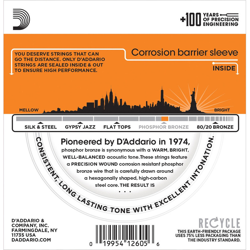 Струны для акустической гитары 3 Sets D'Addario EJ15-3D Phosphor Bronze Extra Light 10/47