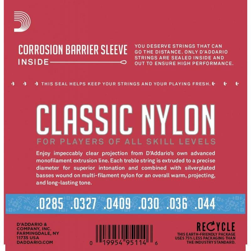 Струни для класичної гітари D'Addario EJ27H Student Nylon Hard Tension