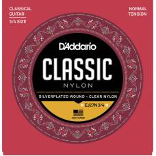 Струны для классической гитары D'Addario EJ27N 3/4 Student Nylon Normal Tension