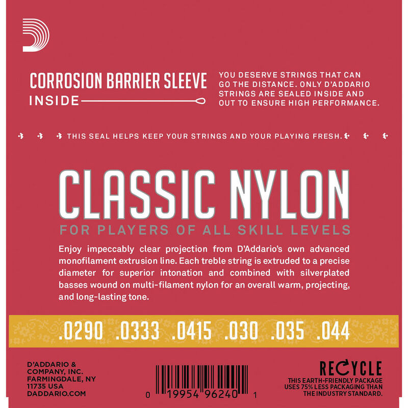 Струны для классической гитары D'Addario EJ27N 3/4 Student Nylon Normal Tension
