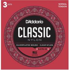 Струны для классической гитары 3 Sets D'Addario EJ27N-3D Student Nylon Normal Tension