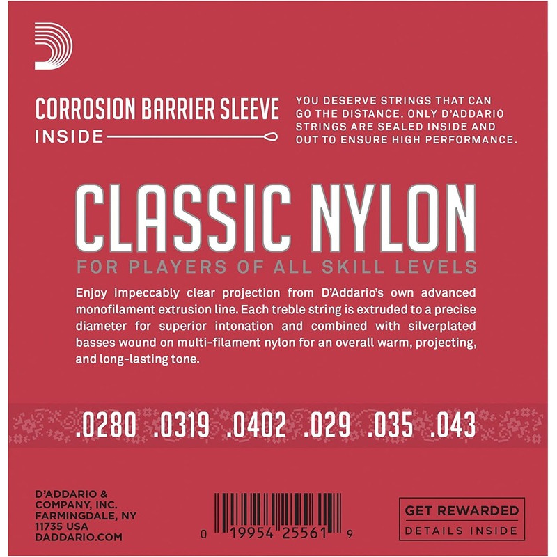 Струни для класичної гітари 3 Sets D'Addario EJ27N-3D Student Nylon Normal Tension