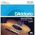 Струны для акустической гитары D'Addario EJ35 Silk & Steel Light 12-Strings 11/47
