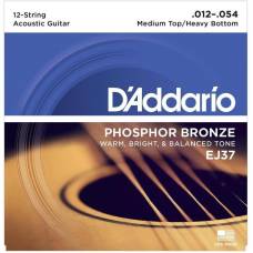 Струны для акустической гитары D'Addario EJ37 Phosphor Bronze Medium Top/Heavy Bottom 12-Strings 12/54