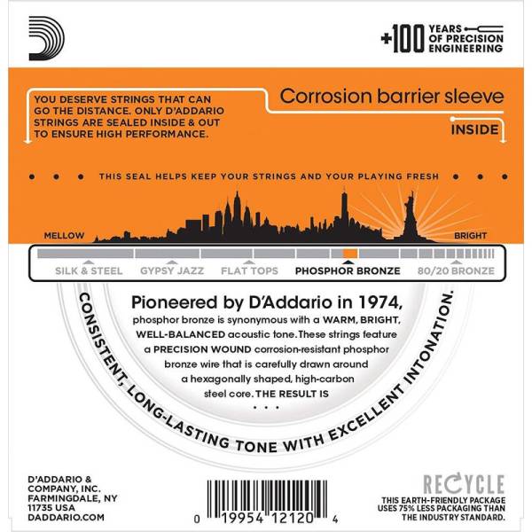 Струны для акустической гитары D'Addario EJ41 Phosphor Bronze Extra Light 12-Strings 9/45