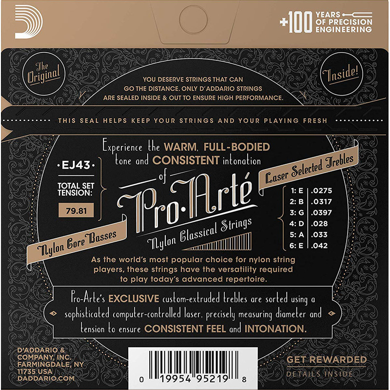 Струни для класичної гітари D'Addario EJ43 Light Tension