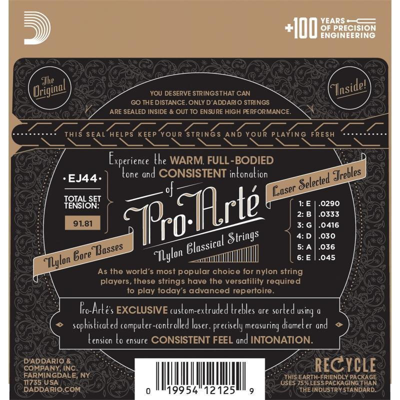 Струни для класичної гітари D'Addario EJ44 Silverplated Wound Nylon Extra Hard Tension