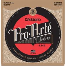 Струны для классической гитары D'Addario EJ45 Silverplated Wound Nylon Normal Tension