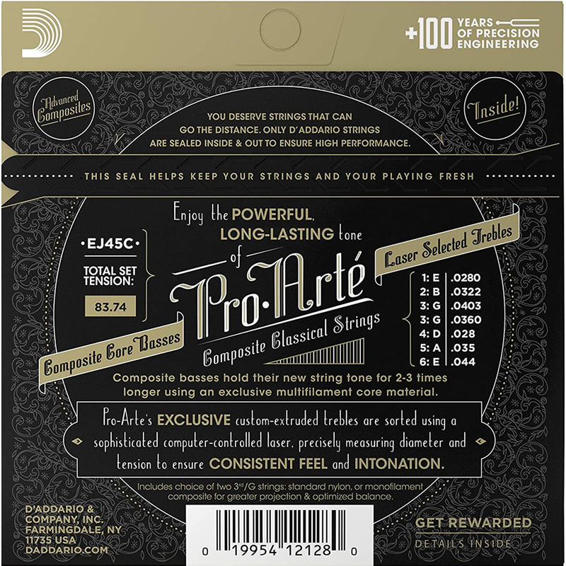 Струни для класичної гітари D'Addario EJ45C Silverplated Wound Nylon Normal Tension