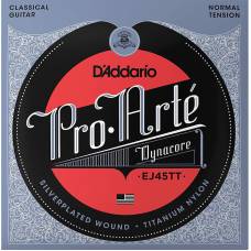 Струны для классической гитары D'Addario EJ45TT Silverplated Wound Titanium Nylon Normal Tension