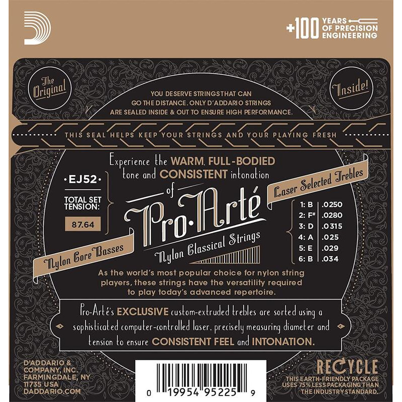 Струны для классической гитары D'Addario EJ52 Alto Normal Tension