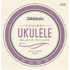 Струны для укулеле D'Addario EJ53C Black Nylon Concert 26/28