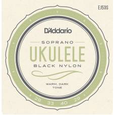 Струны для укулеле D'Addario EJ53S Black Nylon Soprano 28/29
