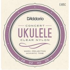 Струны для укулеле D'Addario EJ65C Clear Nylon Concert 28/28