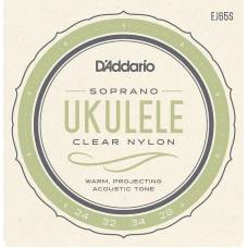 Струны для укулеле D'Addario EJ65S Clear Nylon Soprano 24/28