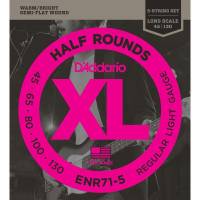Струни для бас-гітари D'Addario ENR71-5 Nickel Half Rounds Wound Regular Light 5 Strings 45/130