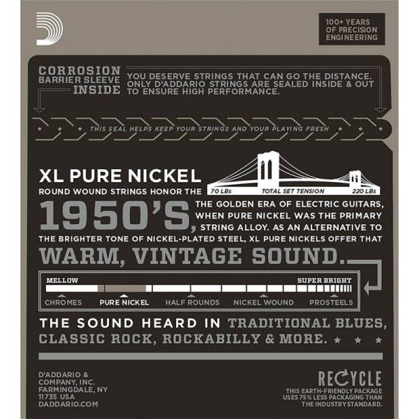 Струни для електрогітари D'Addario EPN115 Pure Nickel Medium 11/48