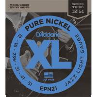 Струни для електрогітари D'Addario EPN21 Pure Nickel Jazz Light 12/51