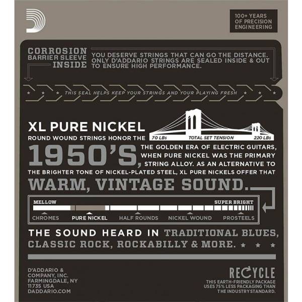 Струны для электрогитары D'Addario EPN21 Pure Nickel Jazz Light 12/51