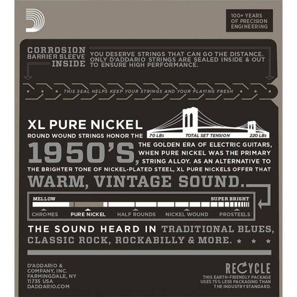 Струни для електрогітари D'Addario EPN22 Pure Nickel Jazz Medium Srings 13/56