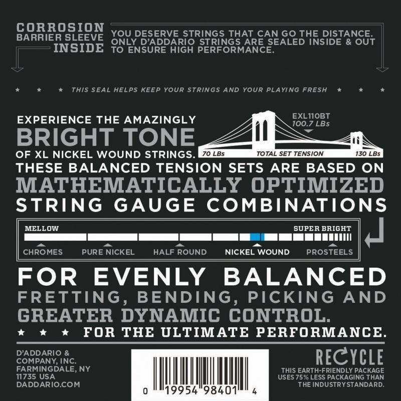 Струни для електрогітари D'Addario EXL110BT Nickel Wound Balanced Tension Regular Light 10/46