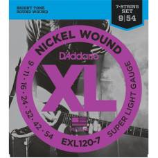 Струны для электрогитары D'Addario EXL120-7 Super Light 7 Strings 9/54