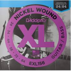 Струны для электрогитары D'Addario EXL156 Nickel Wound Guitar/Bass 24/84