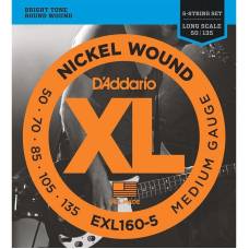 Струны для бас-гитары D'Addario EXL160-5 Nickel Wound Medium 5 Strings 50/135