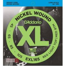 Струны для бас-гитары D'Addario EXL165 Nickel Wound Custom Light 4-String 45/105