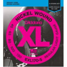 Струны для бас-гитары D'Addario EXL170-5 Nickel Wound Light 45/130
