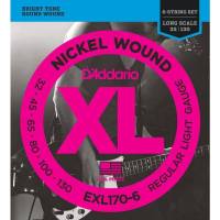Струни для бас-гітари D'Addario EXL170-6 Nickel Wound Regular Light 6-String 32/130