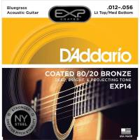 Струни для акустичної гітари D'Addario EXP14 80/20 Bronze Light Top / Medium Bottom 12/56