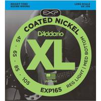 Струни для бас-гітари D'Addario EXP165 Coated Nickel Wound Bass Light Top/Medium Bottom Long Scale 45/105