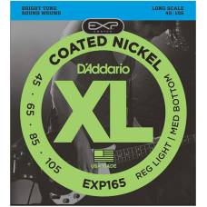Струны для бас-гитары D'Addario EXP165 Coated Nickel Wound Bass Light Top/Medium Bottom Long Scale 45/105