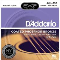 Струны для акустической гитары D'Addario EXP26 Phosphor Bronze Custom Light 11/52